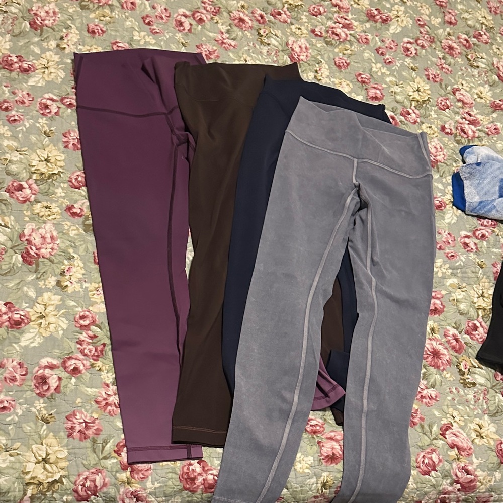 lululemon  Leggings Set - Purple, Brown, navy blue Gray